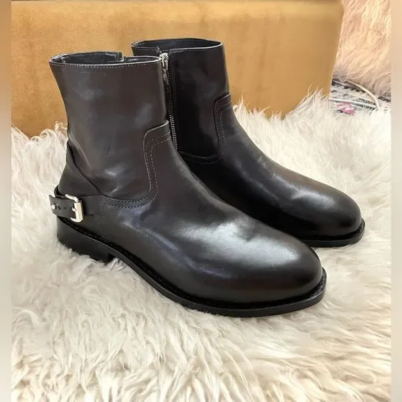 NWT Rag & Bone Oliver Leather Boot Zippers Black 39 (9) - Picture 2 of 10
